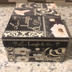 Super Cute Photo And Storage Box Black White LOVE Home Decor Organizer